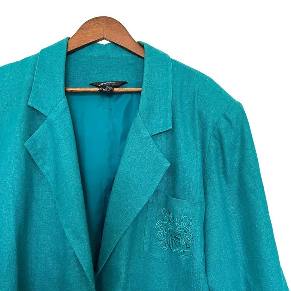 Vintage Options Melrose Silk Linen Blazer Lagenlook Size Large - Picture 3 of 7